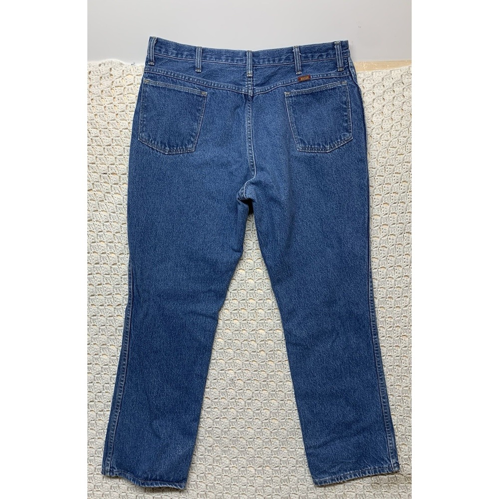 Vtg‎ Rustler Jeans Mens 40x30 Approx 37x30 Blue Denim Bootcut Made in USA 87621